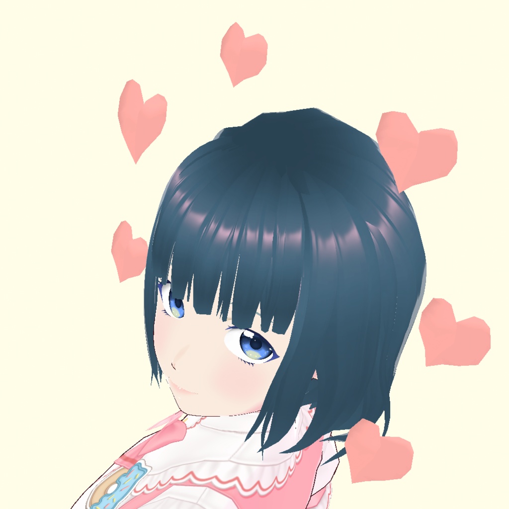 VRoid Studio 可愛い 動くハート カラー変更可 正式版 髪型カスタムアイテム(はね毛) ヘアープリセット Hair preset hanege customitem 揺れる かわいい カワイイ はーと バレンタイン バレンタインデー cute pretty Valentine Valentinesday heart チョコ ちょこ お菓子 vroidstudio