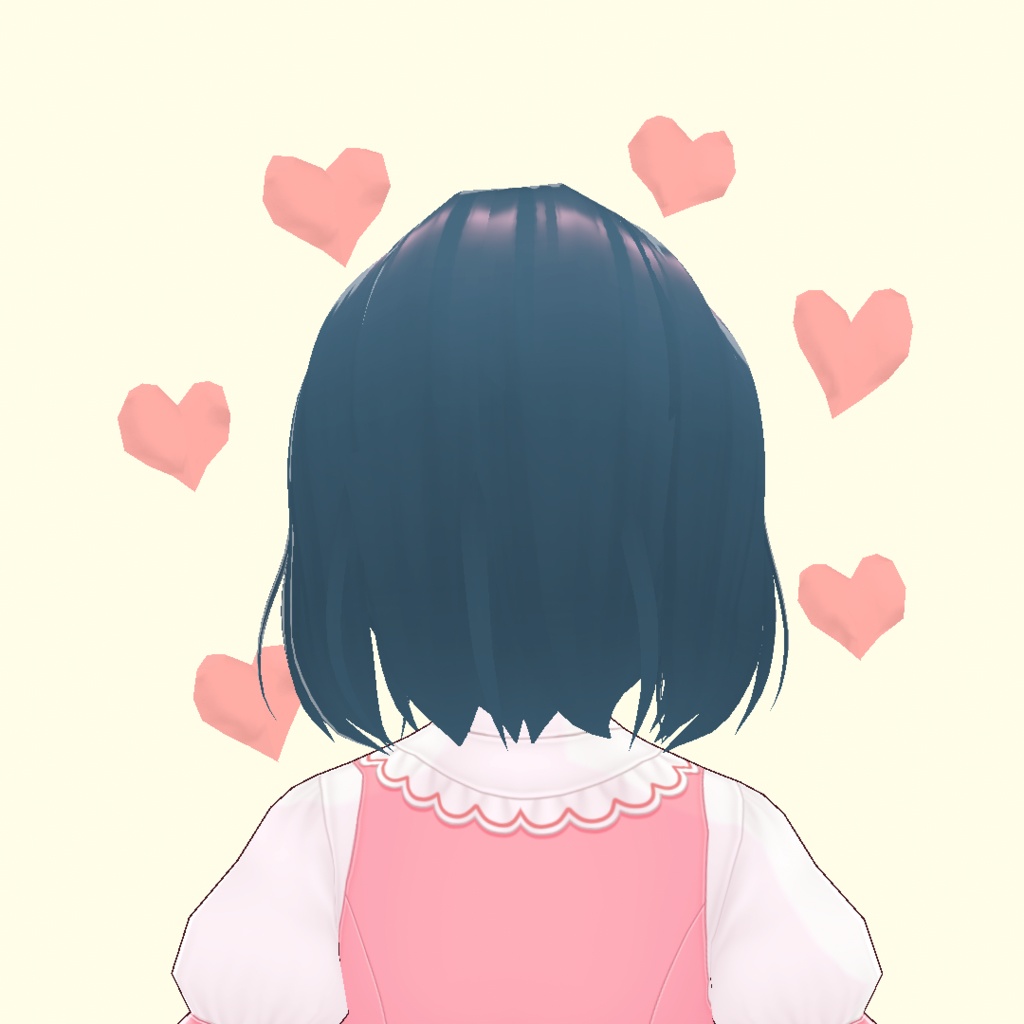 VRoid Studio 可愛い 動くハート カラー変更可 正式版 髪型カスタムアイテム(はね毛) ヘアープリセット Hair preset hanege customitem 揺れる かわいい カワイイ はーと バレンタイン バレンタインデー cute pretty Valentine Valentinesday heart チョコ ちょこ お菓子 vroidstudio