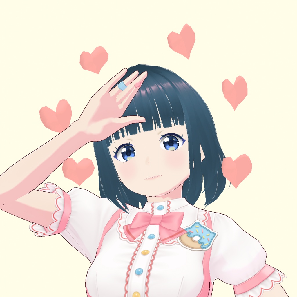 VRoid Studio 可愛い 動くハート カラー変更可 正式版 髪型カスタムアイテム(はね毛) ヘアープリセット Hair preset hanege customitem 揺れる かわいい カワイイ はーと バレンタイン バレンタインデー cute pretty Valentine Valentinesday heart チョコ ちょこ お菓子 vroidstudio