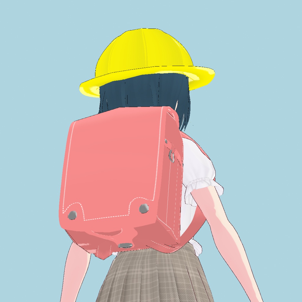 VRoid Studio 正式版 黄帽&ランドセル カラー変更可 小学生 小学校 髪型プリセット(はね毛&あほ毛) 制服 学生 黄色 帽子と通学リュック japanese japan school bag Hair preset かわいい pretty 赤 ピンク 黒 青 ブルー red pink black blue Elementary school vroidstudio
