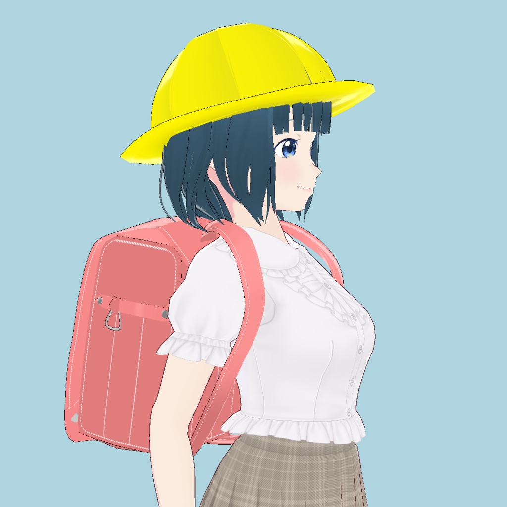 VRoid Studio 正式版 黄帽&ランドセル カラー変更可 小学生 小学校 髪型プリセット(はね毛&あほ毛) 制服 学生 黄色 帽子と通学リュック japanese japan school bag Hair preset かわいい pretty 赤 ピンク 黒 青 ブルー red pink black blue Elementary school vroidstudio