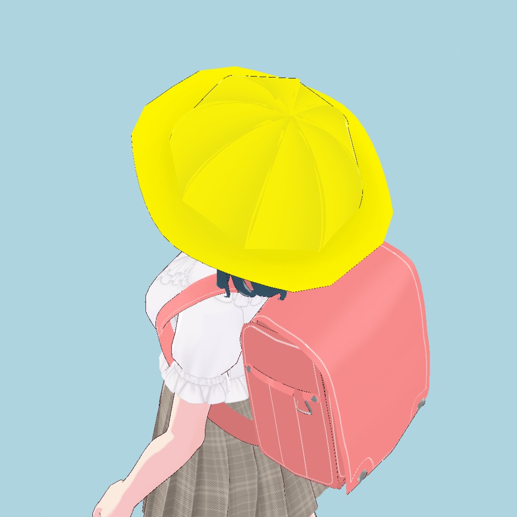 VRoid Studio 正式版 黄帽&ランドセル カラー変更可 小学生 小学校 髪型プリセット(はね毛&あほ毛) 制服 学生 黄色 帽子と通学リュック japanese japan school bag Hair preset かわいい pretty 赤 ピンク 黒 青 ブルー red pink black blue Elementary school vroidstudio
