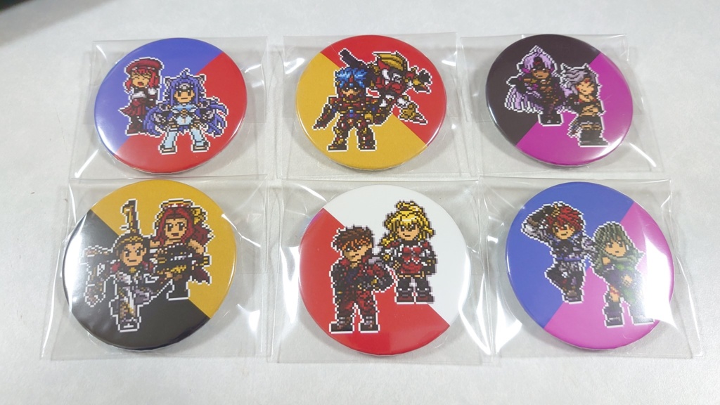 【値下】ムゲフロ&PXZ&スパロボOG キャラクタードット絵缶バッジ