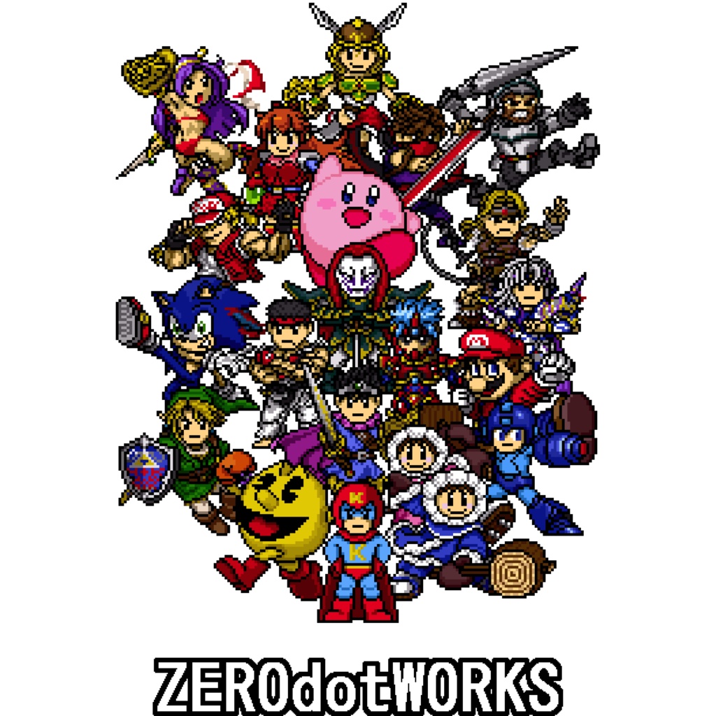 ゲームキャラドット絵トートバッグ Zerodotworks Booth