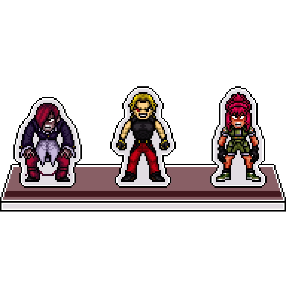 KOFオロチ編ドット絵アクリルジオラマ⑯：乱入ボスチーム