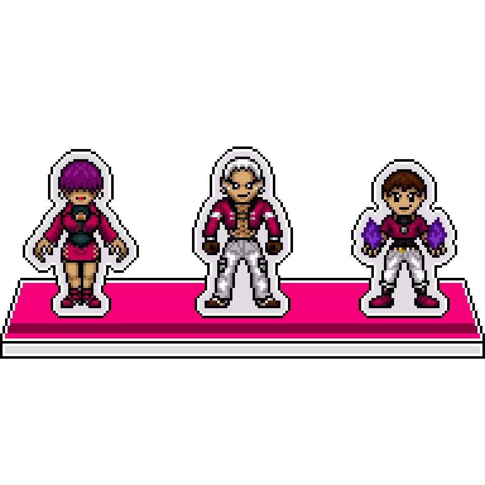 KOFオロチ編ドット絵アクリルジオラマ⑮：裏オロチチーム