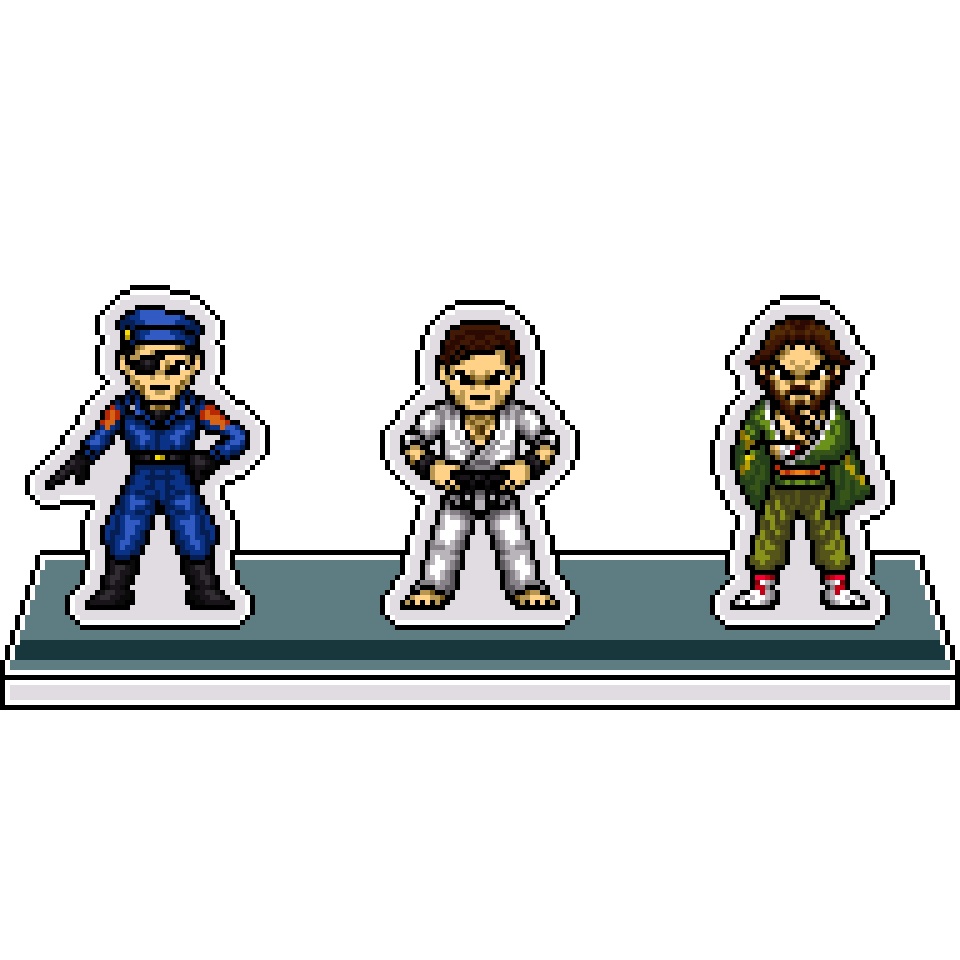 KOFオロチ編ドット絵アクリルジオラマ⑪：おやじチーム