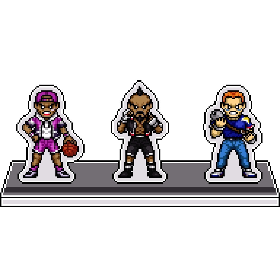 KOFオロチ編ドット絵アクリルジオラマ⑫：アメリカンスポーツチーム