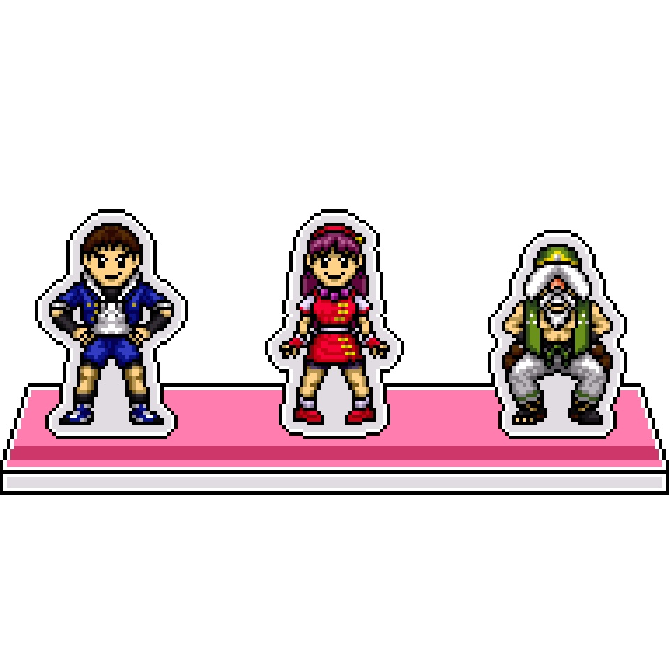 KOFオロチ編ドット絵アクリルジオラマ⑤：サイコソルジャーチーム