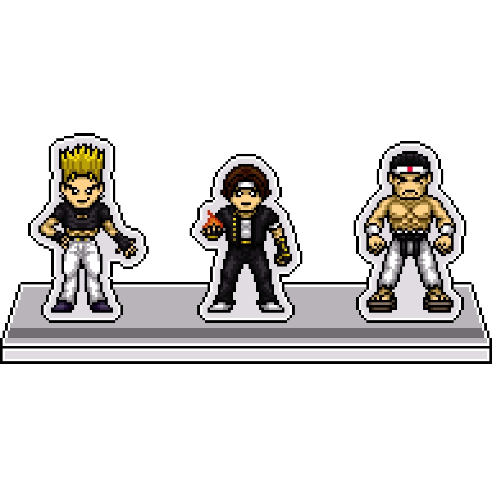 KOFオロチ編ドット絵アクリルジオラマ①：主人公チーム