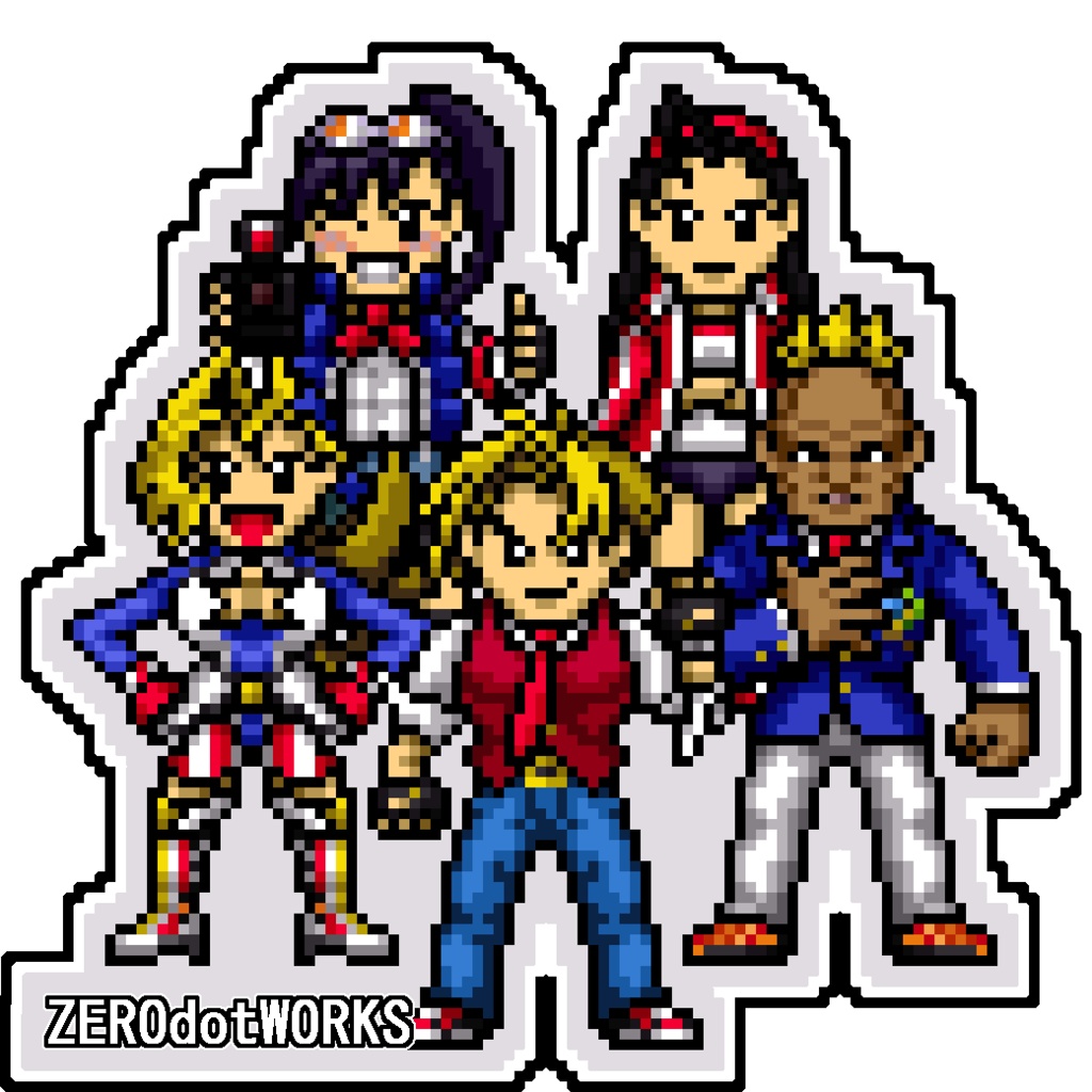 ジャスティス学園ドット絵アクリルスタンド③：パシフィックハイスクール