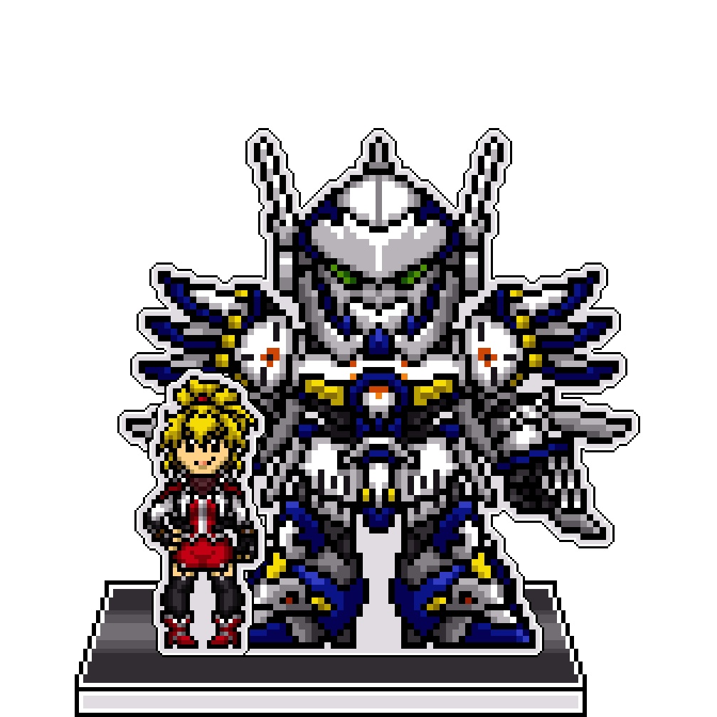 SRWOGドット絵アクリルジオラマ：エクセレン×ヴァイスリッター