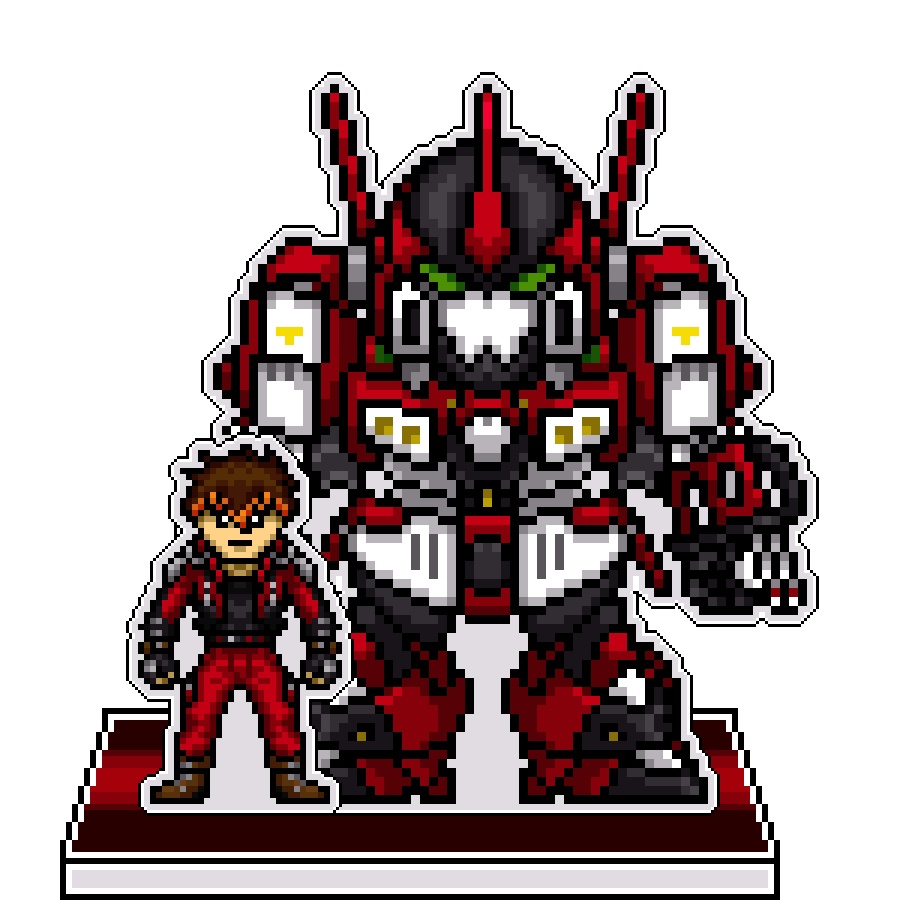 SRWOGドット絵アクリルジオラマ：キョウスケ×アルトアイゼン
