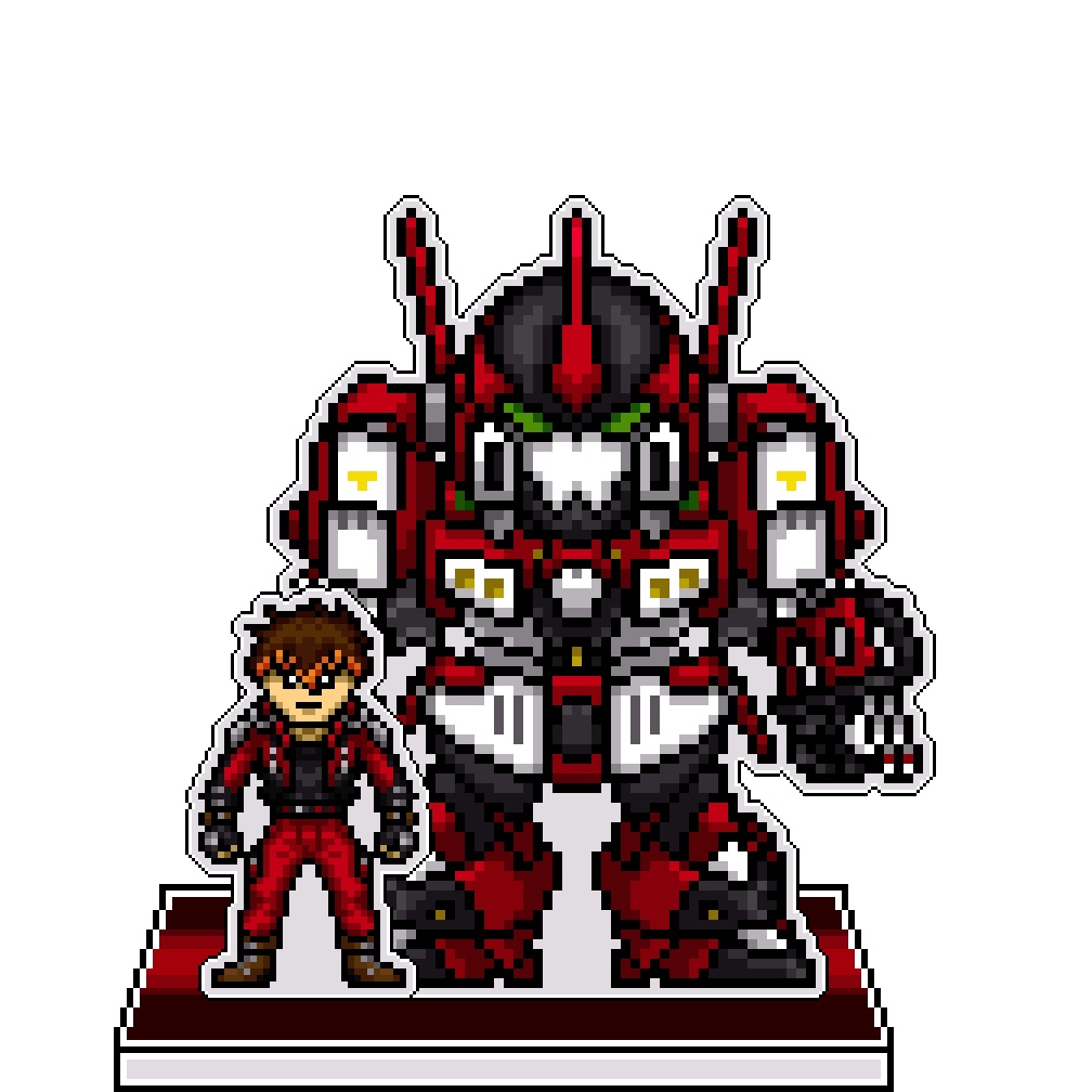 SRWOGドット絵アクリルジオラマ：キョウスケ×アルトアイゼン