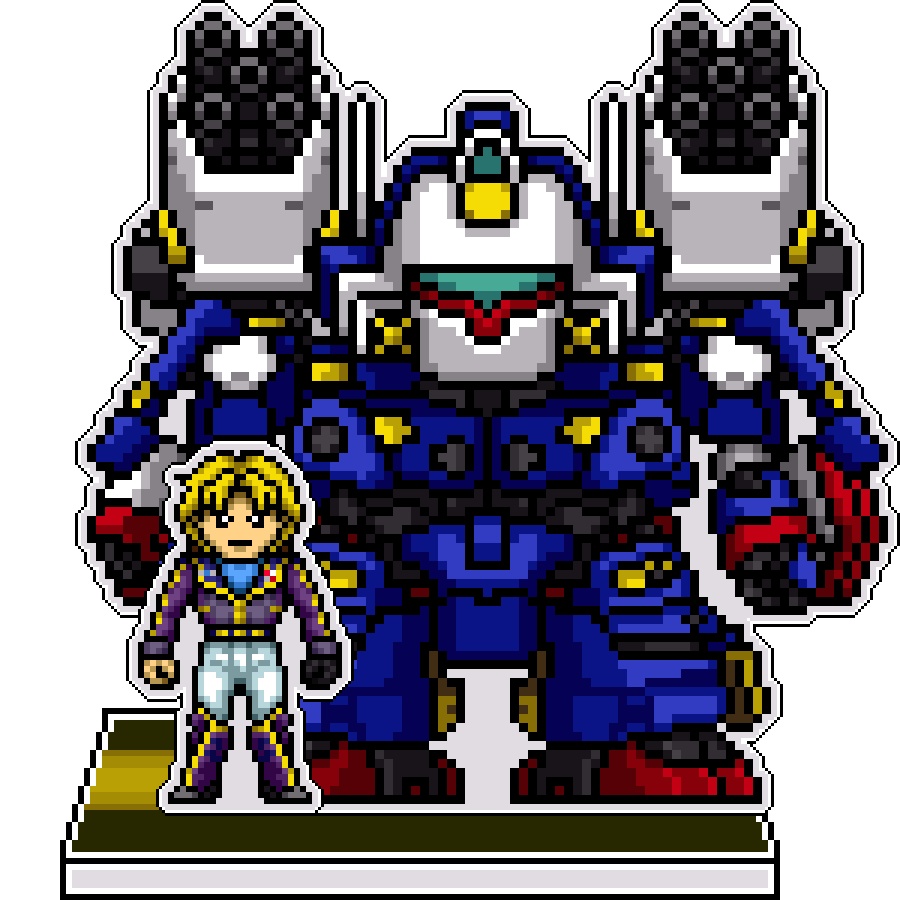 SRWOGドット絵アクリルジオラマ：ライ×R-2パワード