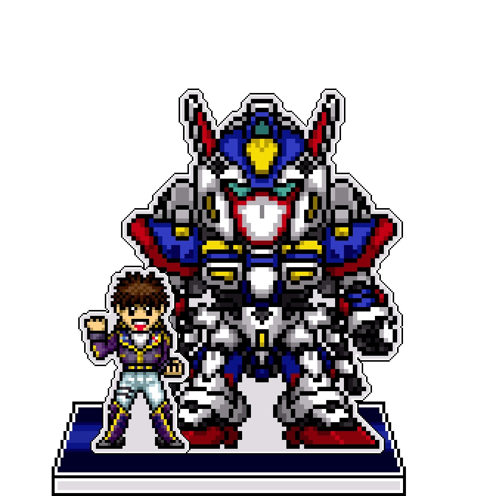 SRWOGドット絵アクリルジオラマ：リュウセイ×R-1