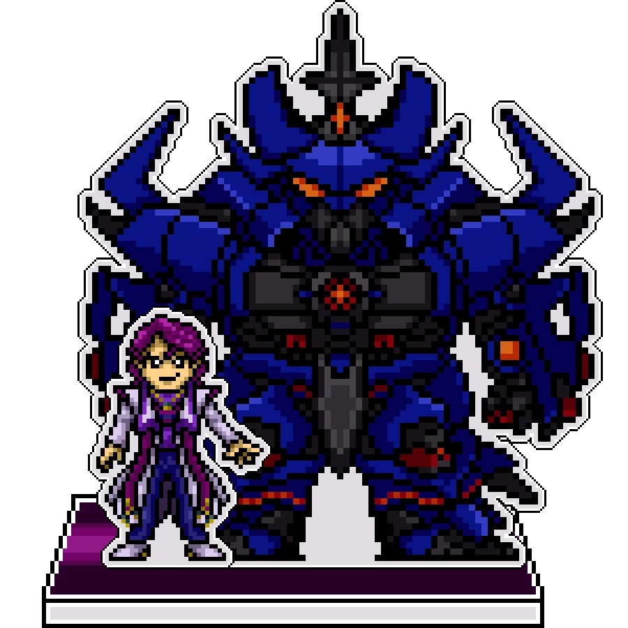 SRWOGドット絵アクリルジオラマ：シュウ×グランゾン