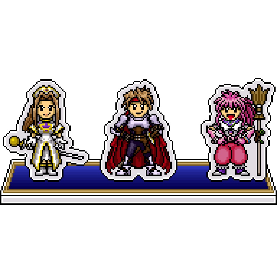 ドット絵３人組アクリルジオラマ：テイルズオブファンタジア