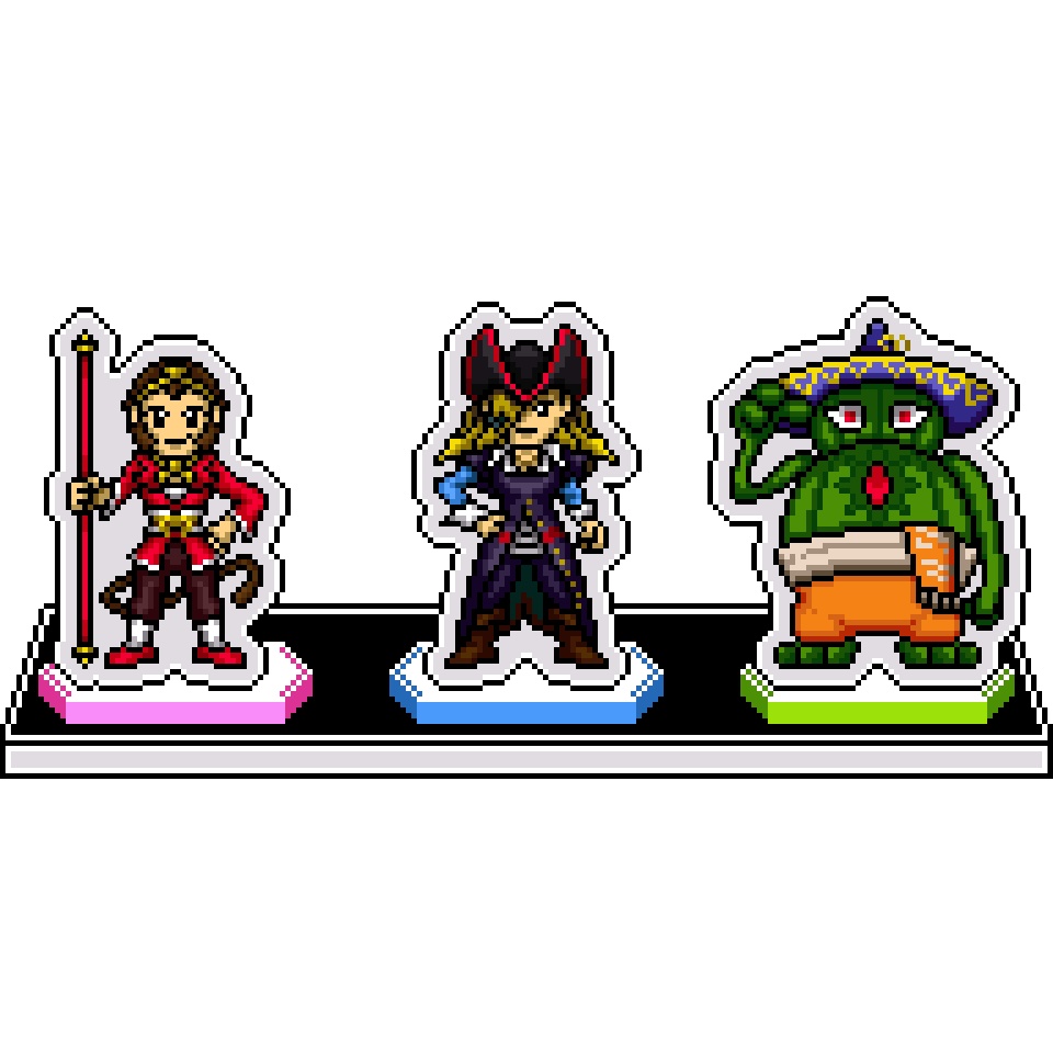 ドット絵３人組アクリルジオラマ：MARVEL VS. CAPCOM 2