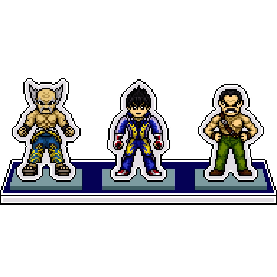 NXCドット絵アクリルジオラマ⑪：仁・平八・ハガー