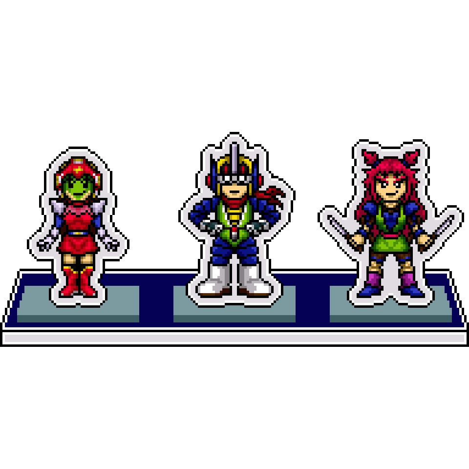 NXCドット絵アクリルジオラマ⑩：ベラボーマン・ワンダーモモ・わや姫