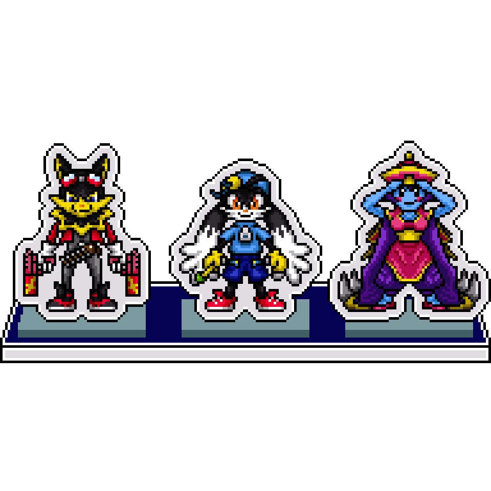NXCドット絵アクリルジオラマ④：クロノア・ガンツ・レイレイ