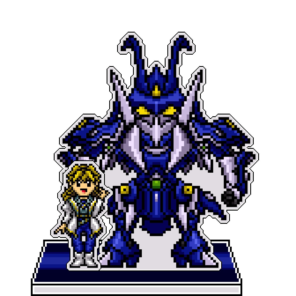 SRWOGドット絵アクリルジオラマ：テュッティ×ガッデス