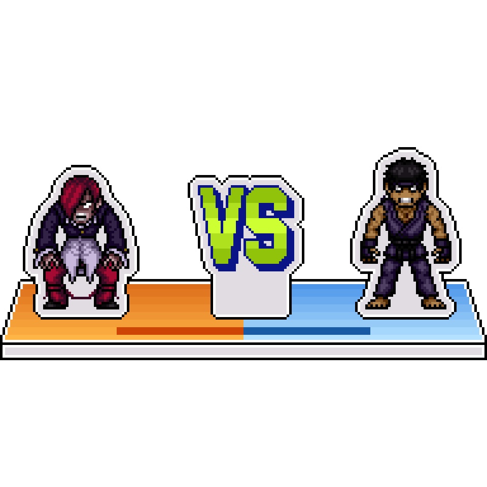 SvCドット絵アクリルジオラマ⑬：暴走庵 VS. 殺意リュウ