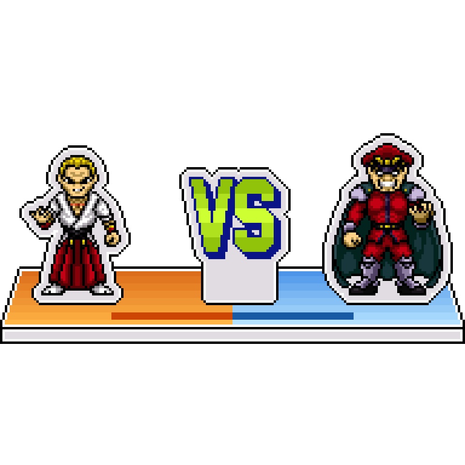 SvCドット絵アクリルジオラマ⑫：ギース VS. ベガ