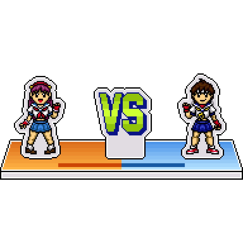 SvCドット絵アクリルジオラマ⑧：アテナ VS. さくら