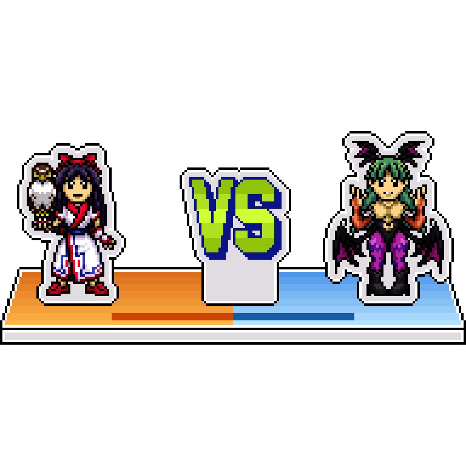 SvCドット絵アクリルジオラマ⑥：ナコルル VS. モリガン