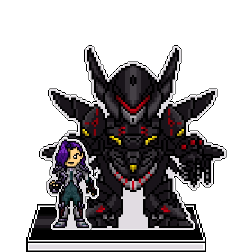 SRWOGドット絵アクリルジオラマ：ギリアム×ゲシュペンスト