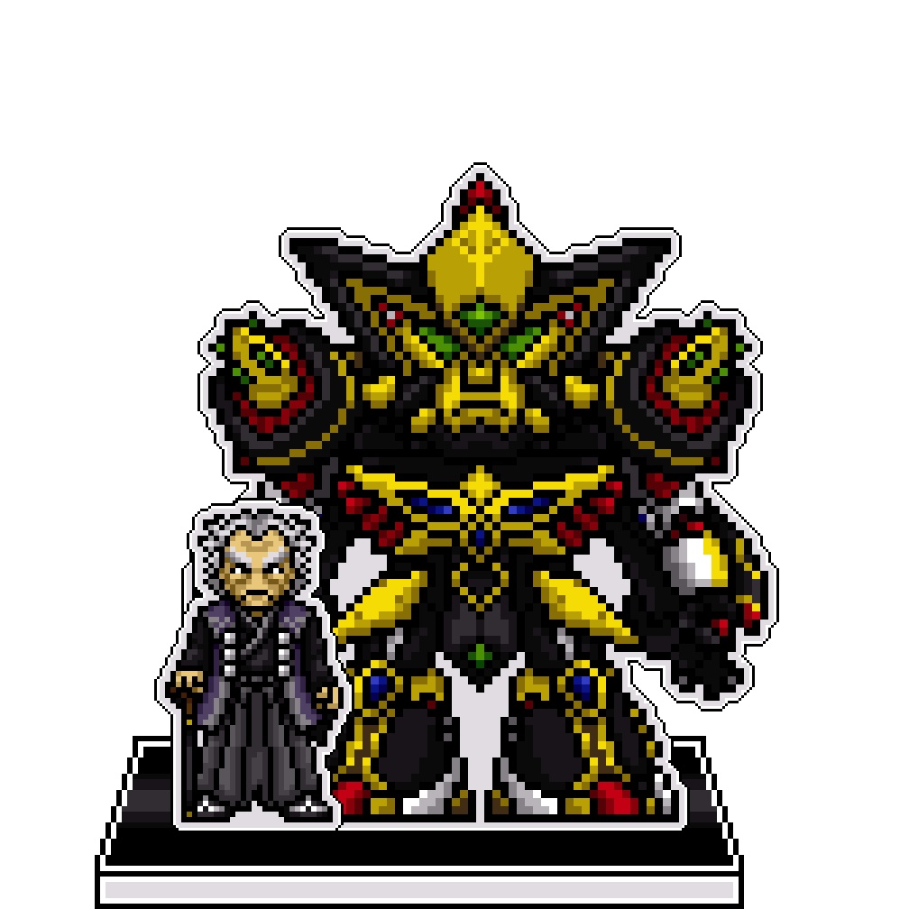 SRWOGドット絵アクリルジオラマ：リシュウ×グルンガスト零式