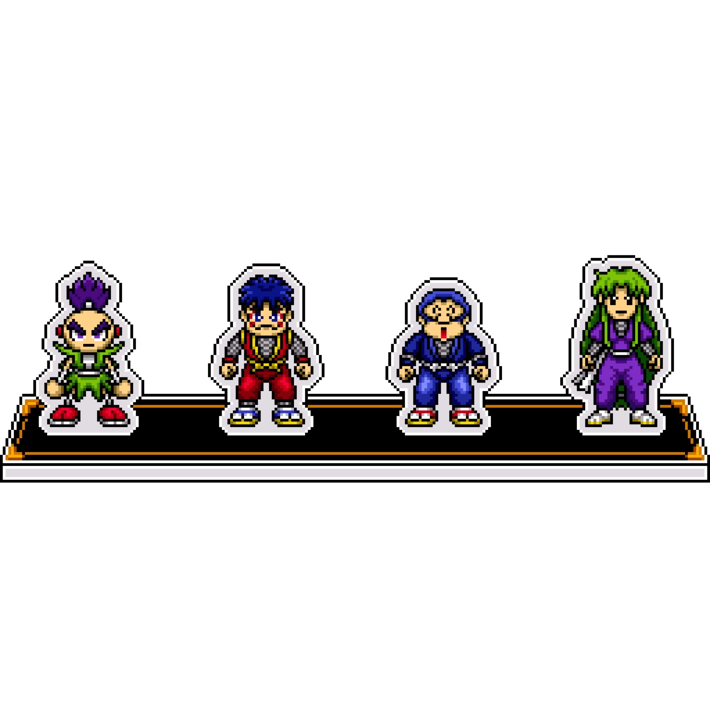 ドット絵４人組アクリルジオラマ：がんばれゴエモン