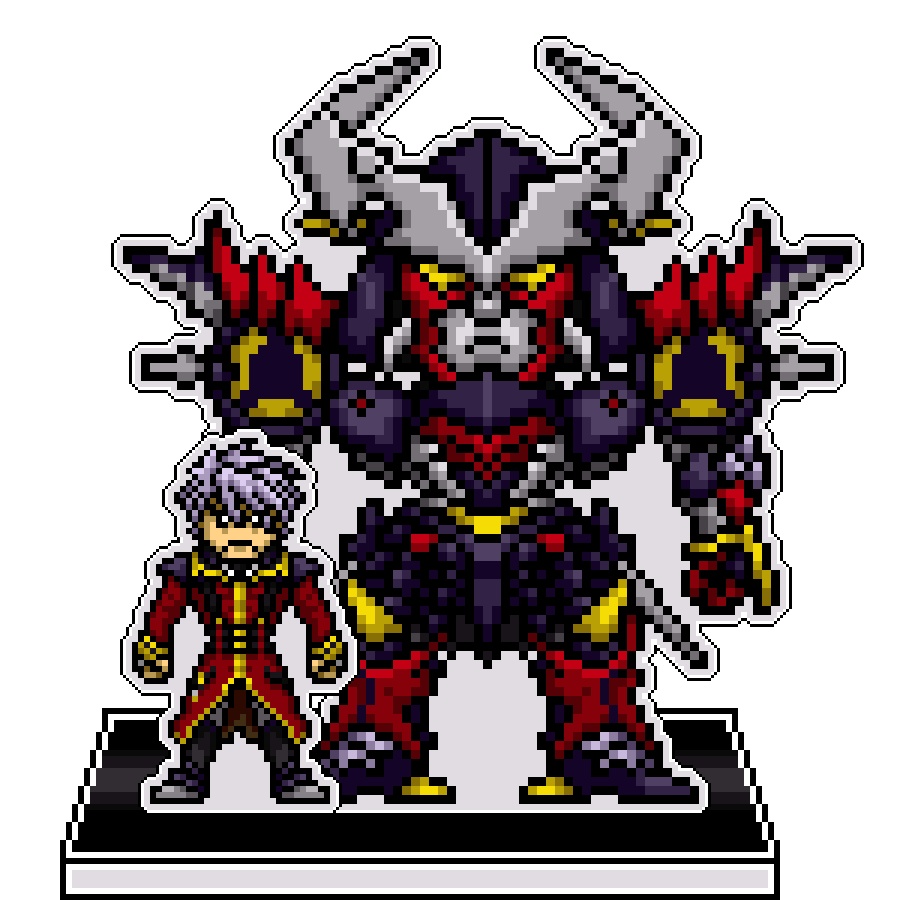 SRWOGドット絵アクリルジオラマ：ゼンガー×ダイゼンガー