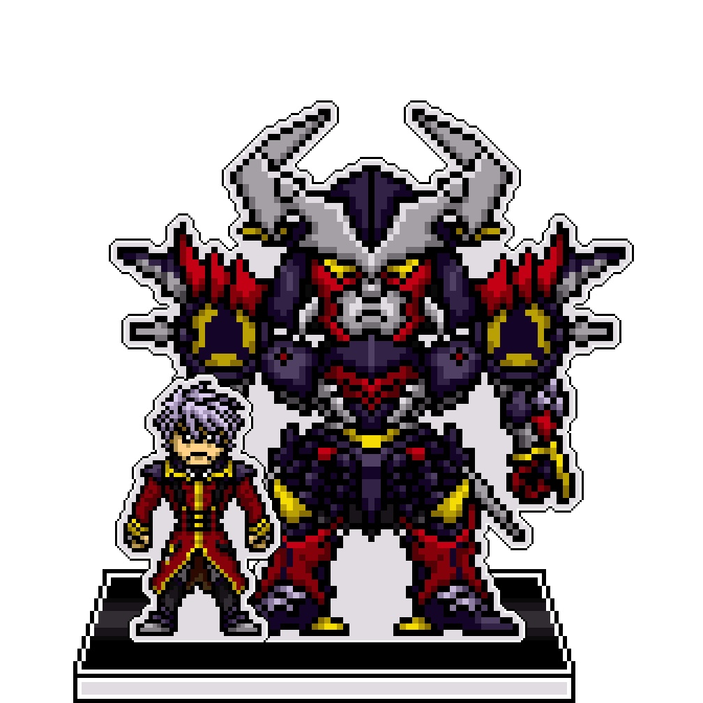 SRWOGドット絵アクリルジオラマ：ゼンガー×ダイゼンガー