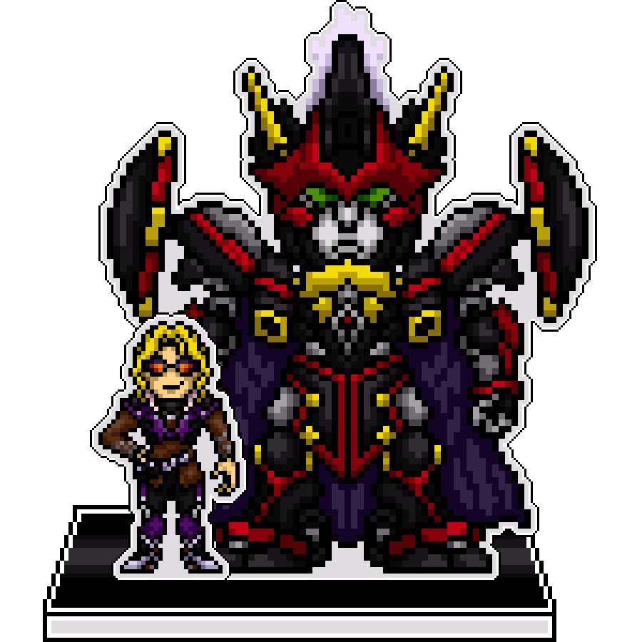 SRWOGドット絵アクリルジオラマ：レーツェル×アウセンザイター