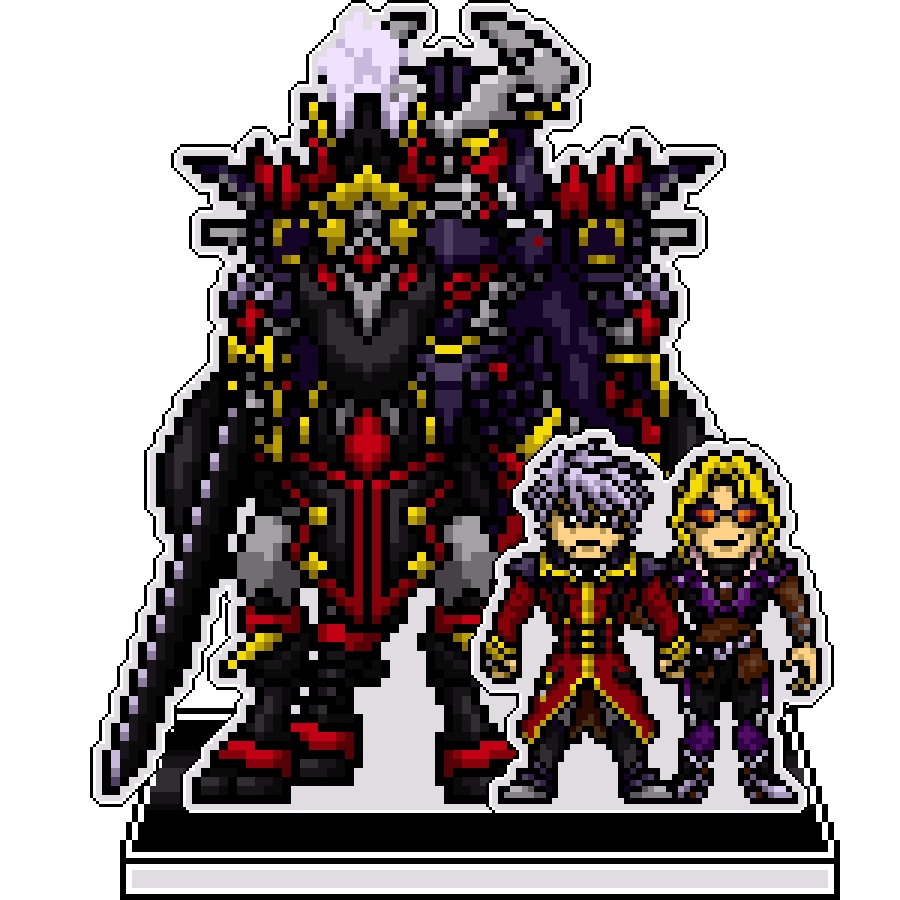 SRWOGドット絵アクリルジオラマ：ゼンガー＆レーツェル×ダイゼンガー（刃馬一体）