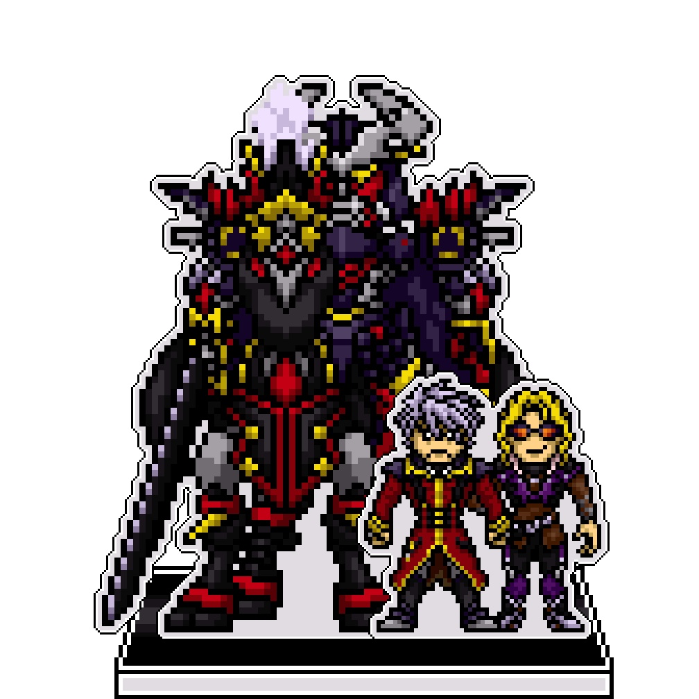 SRWOGドット絵アクリルジオラマ：ゼンガー＆レーツェル×ダイゼンガー（刃馬一体）