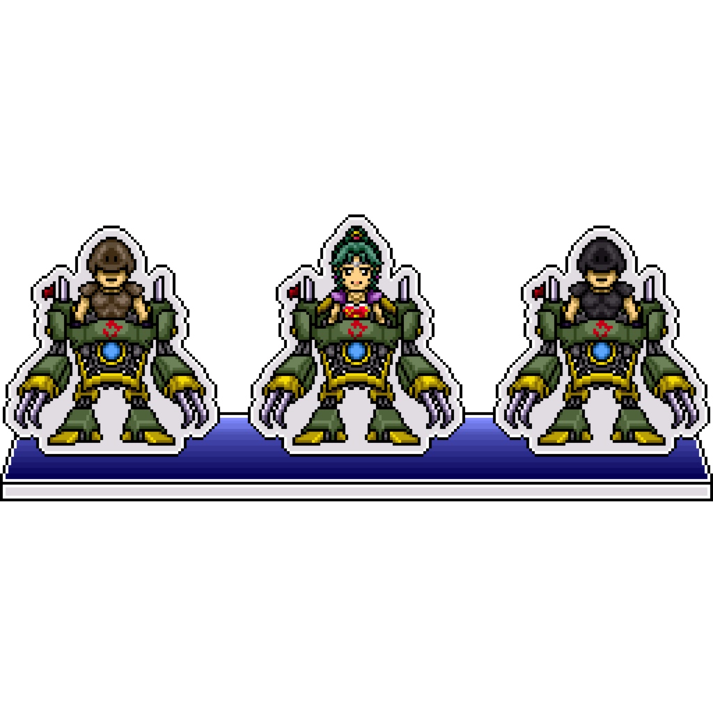 FF6ドット絵アクリルジオラマ⑧：魔導アーマー組