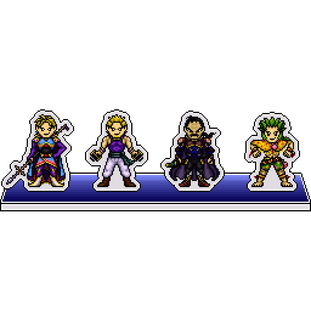 FF6ドット絵アクリルジオラマ③：マッシュ組