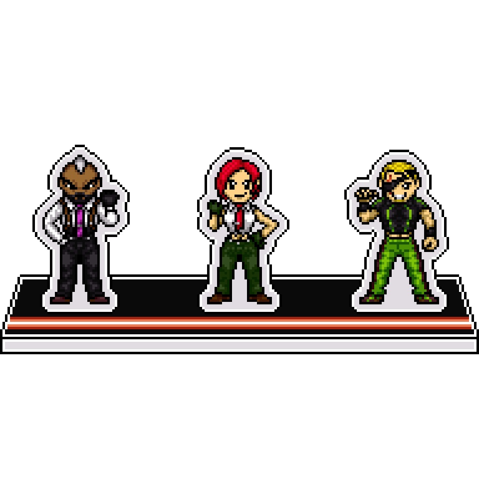 KOFネスツ編ドット絵アクリルジオラマ⑥：エージェントチーム