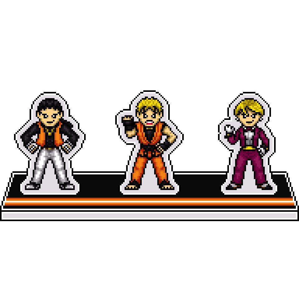 KOFネスツ編ドット絵アクリルジオラマ②：龍虎の拳チーム’