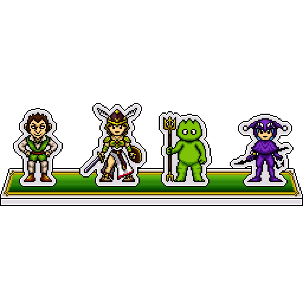 ドット絵４人組アクリルジオラマ：ワルキューレの冒険