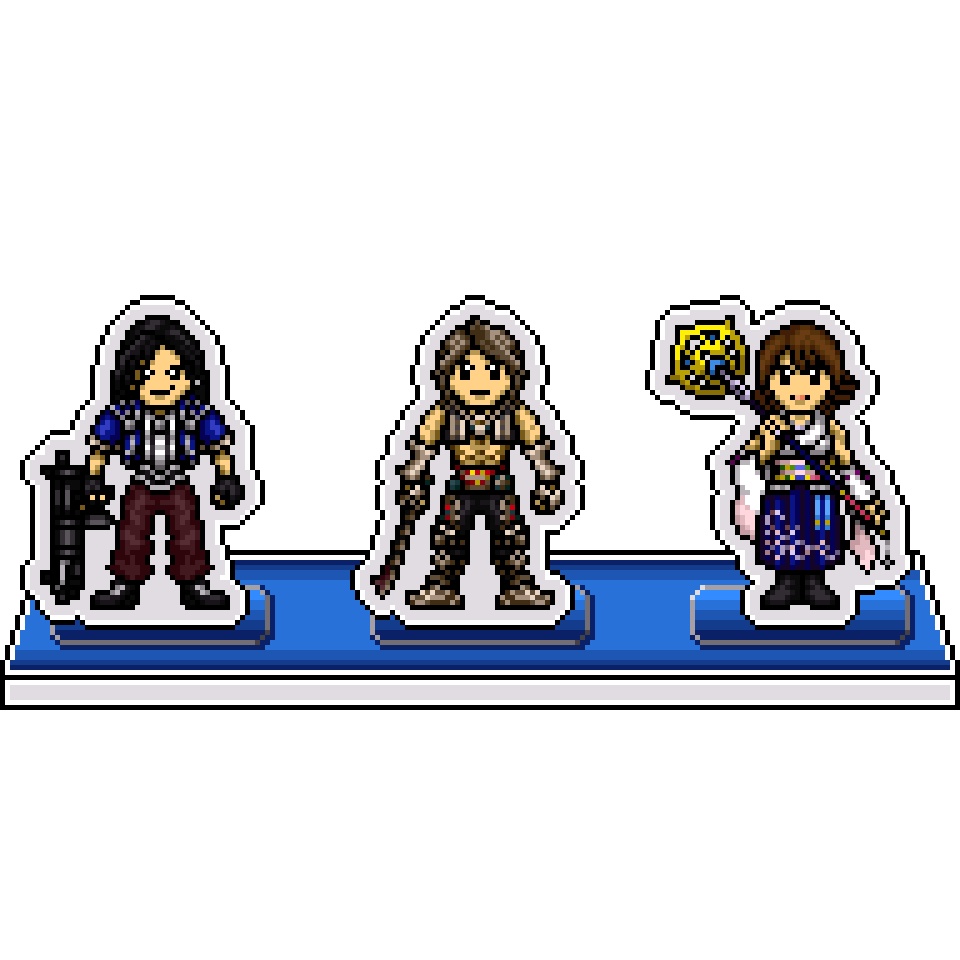 DFFドット絵アクリルジオラマ：ヴァン・ラグナ・ユウナ