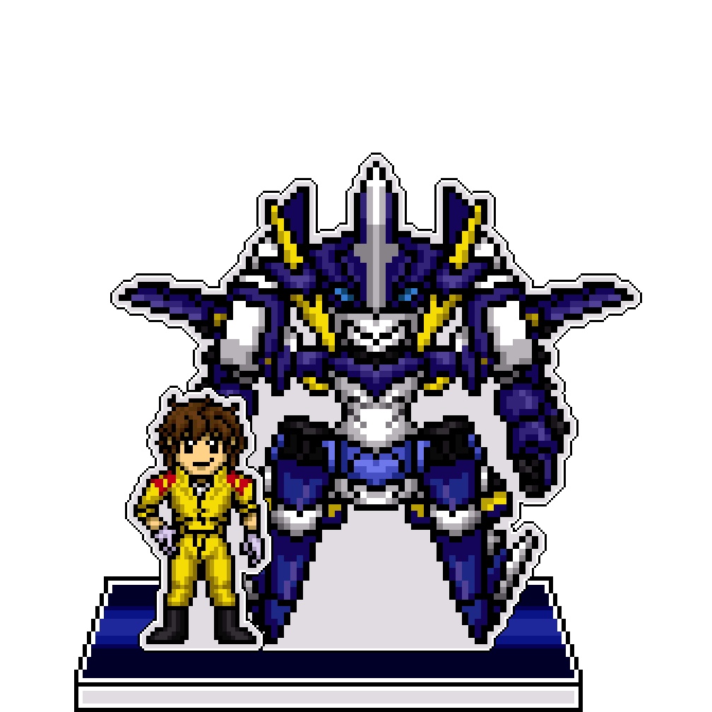 SRWOGドット絵アクリルジオラマ：リョウト×アーマリオン