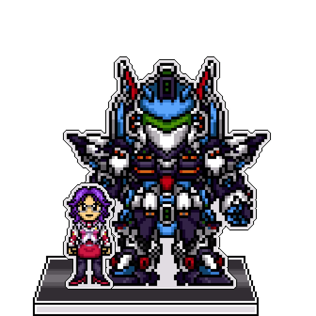 SRWOGドット絵アクリルジオラマ：ラトゥーニ×ビルトラプターS