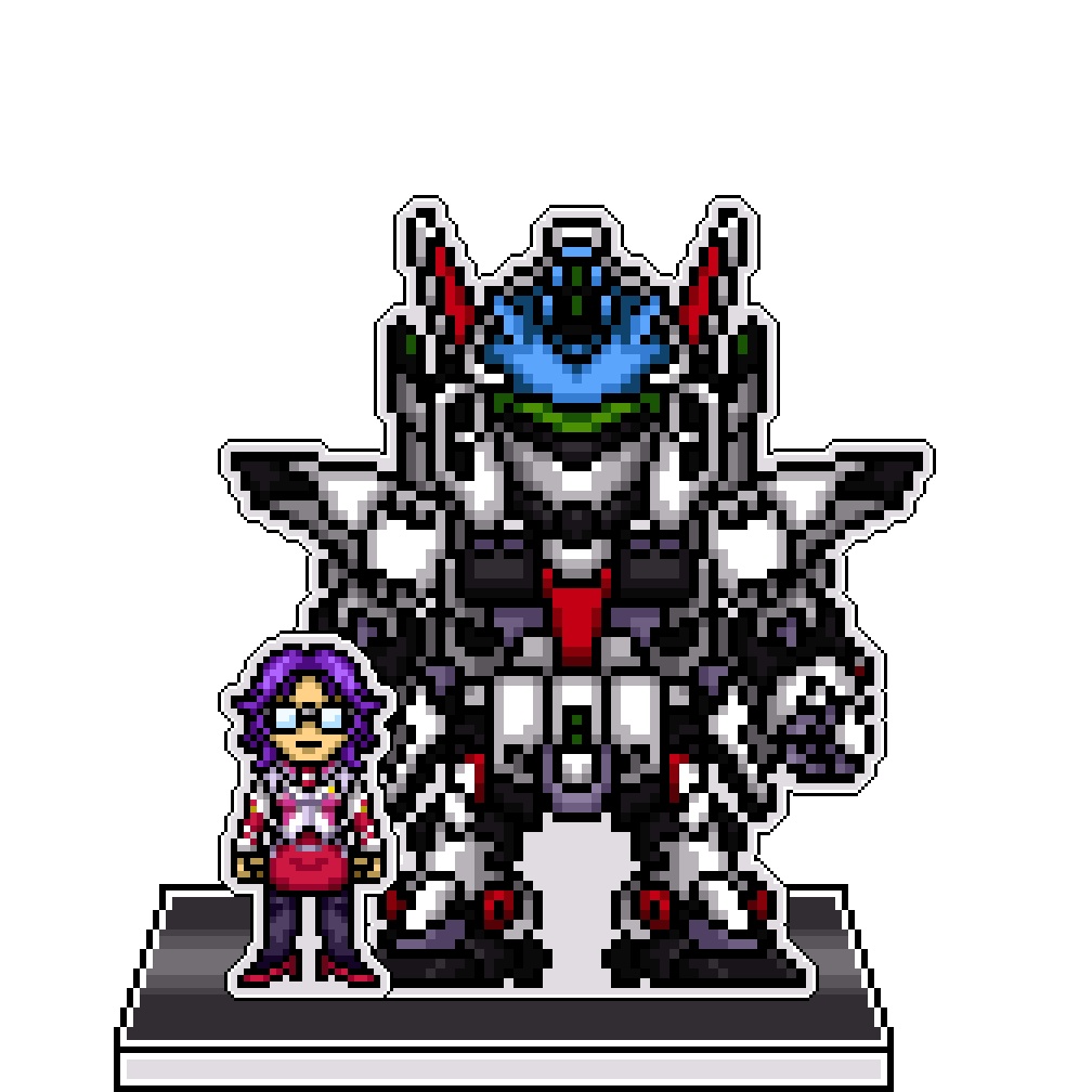 SRWOGドット絵アクリルジオラマ：ラトゥーニ×ビルトラプター