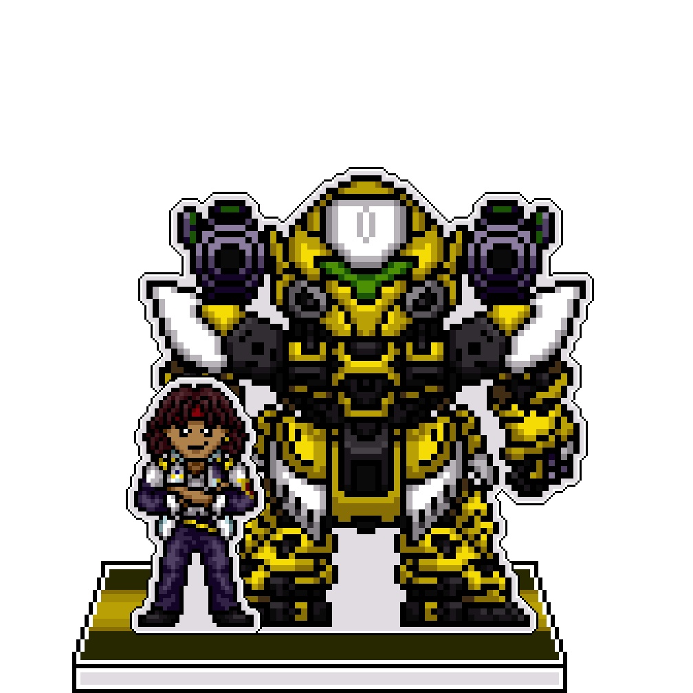 SRWOGドット絵アクリルジオラマ：ジャーダ×シュッツバルト