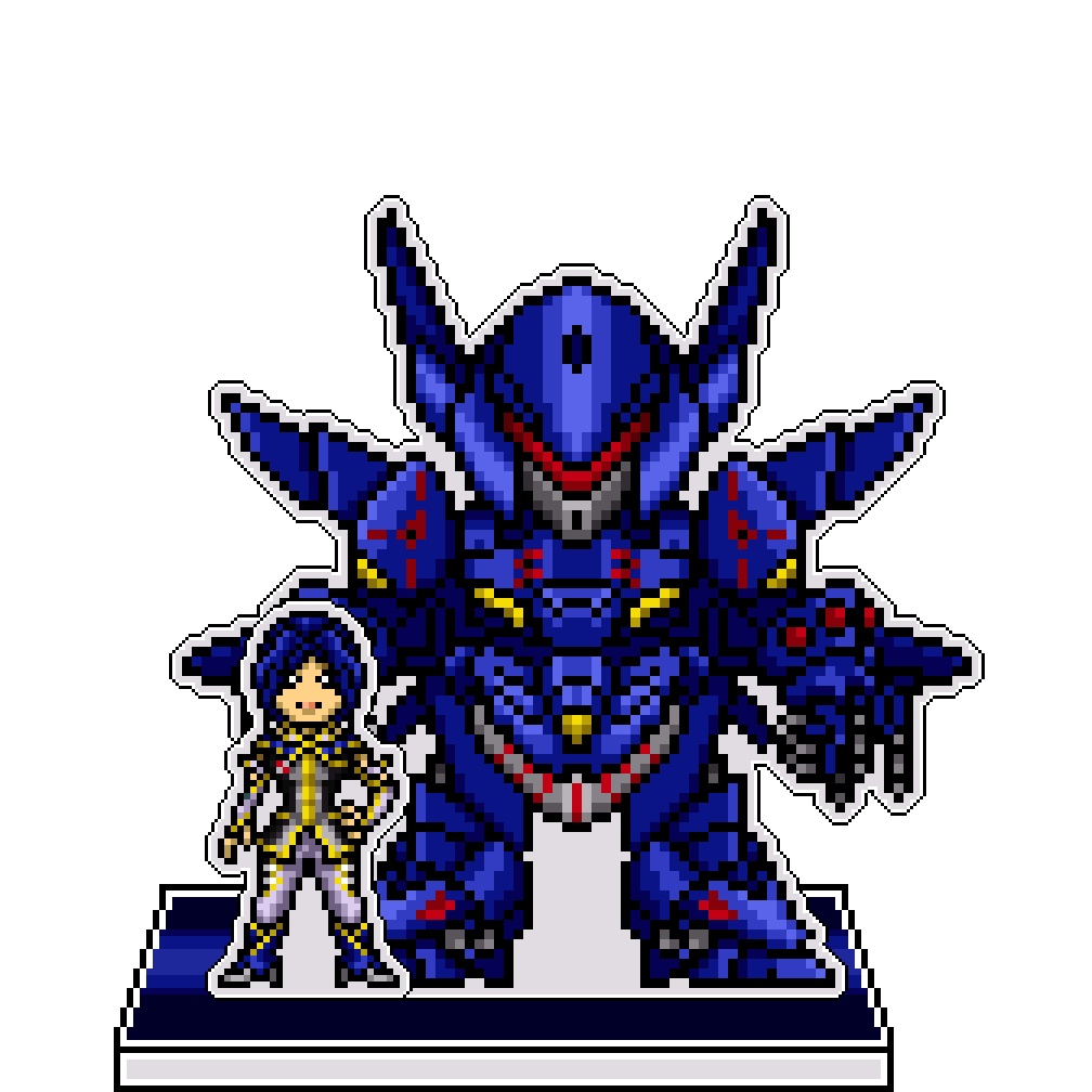 SRWOGドット絵アクリルジオラマ：ヴィレッタ×ゲシュペンストMk-Ⅱ